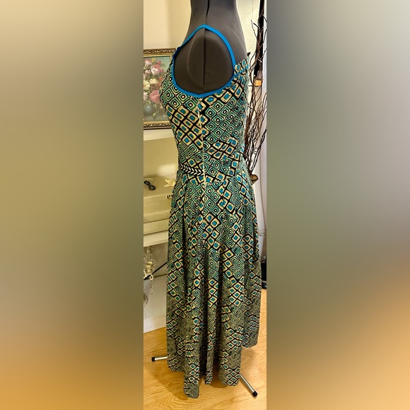 Wowzers Halter Maxi Dress Sz S Brightly Colored Unique Rainbow Decoration India - Picture 6 of 12